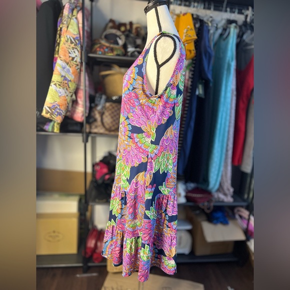 New ivy lane stainmart multicolor flower & Leaf sundress Sz L - Picture 5 of 9